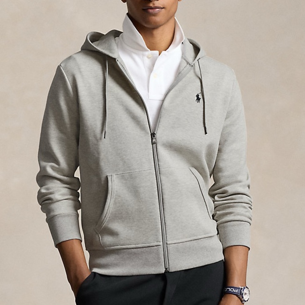 Polo Ralph Lauren Double Knit Full Zip Hoodie Light Sport Heather– Men’s XL